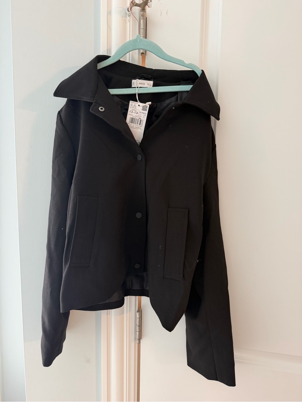 Mango Black Snap-Front Women's Jacket